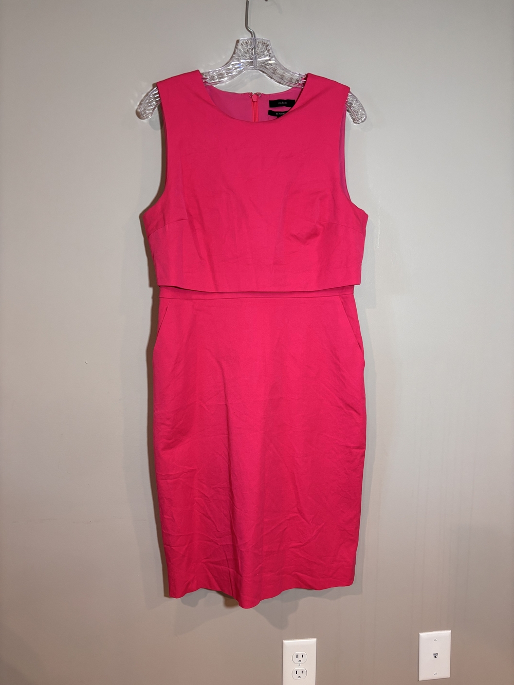 J.Crew Size 10 Sleeveless Going-Places Dress in Bi-Stretch Cotton Soft Fushcia - Picture 2 of 7